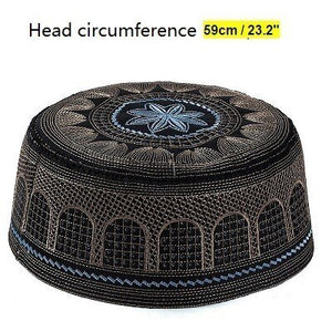 Black Muslim Hats Men Başörtüsü Arabic Turkish Topi Kufi Hat Jewish Kippah Namaz Islam Cap Turbante Turco Hombre Kippot Bonnet