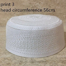 Load image into Gallery viewer, Black Muslim Hats Men Başörtüsü Arabic Turkish Topi Kufi Hat Jewish Kippah Namaz Islam Cap Turbante Turco Hombre Kippot Bonnet