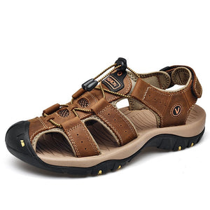 BAOLUMA Genuine Leather Classic Men Shoes Comfortable Casual Ankle Strap Sandal