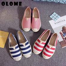 Load image into Gallery viewer, OLOME Flat Loafers Shoes Women Sneakers Fabric Casual Lady Shoe Fisherman Design