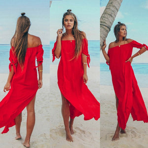 Sexy Off Shoulder Women Tunic Beach Dress Cover Up For Women Swimsuits