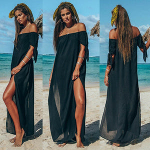 Sexy Off Shoulder Women Tunic Beach Dress Cover Up For Women Swimsuits