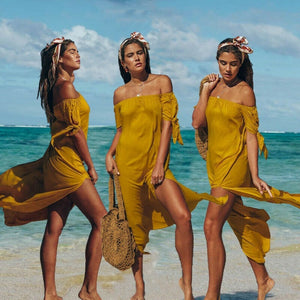 Sexy Off Shoulder Women Tunic Beach Dress Cover Up For Women Swimsuits