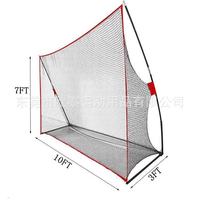Portable 10x7ft Golf Practice Hitting Swing Nylon Net for Indoor Outdoor in Detachable Carry Bag