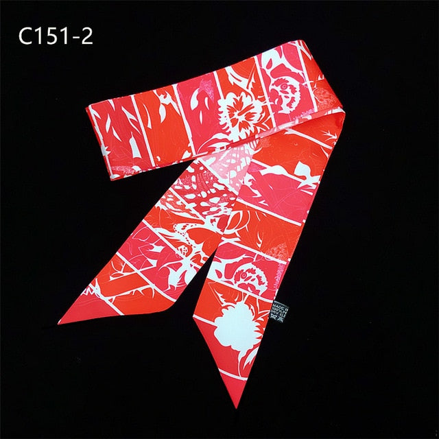 2020 Spring New Design Silk Floral Scarf For Women Hair Neck Bag Scarves