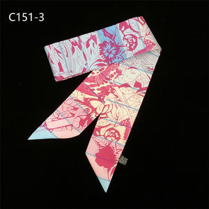 2020 Spring New Design Silk Floral Scarf For Women Hair Neck Bag Scarves
