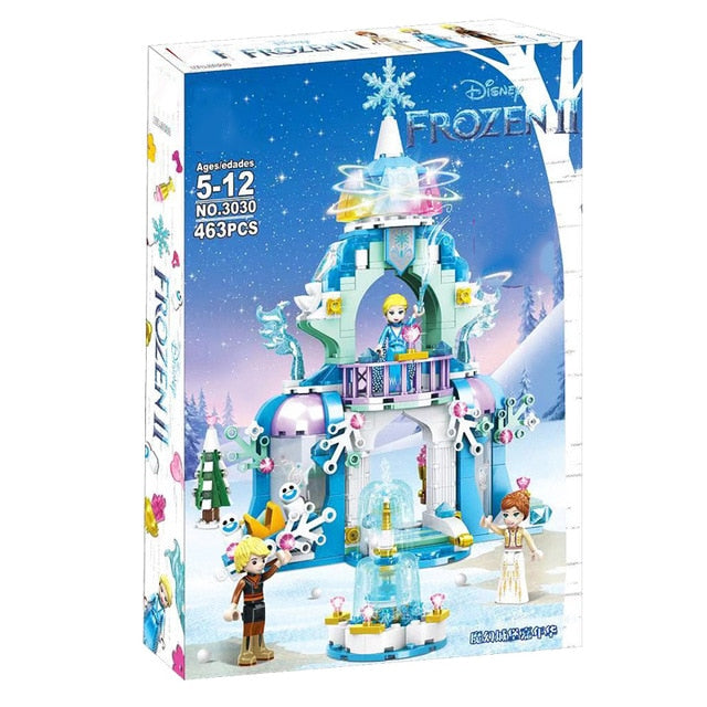 848pcs Snow World Series Elsa's Magical Ice Palace Compatible Blocks Toys for Kids Gift