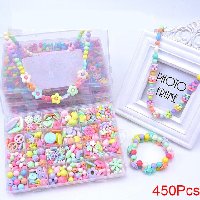 OLOEY DIY Handmade Beaded Toy with Accessory Set Children Creative Jewelry Making