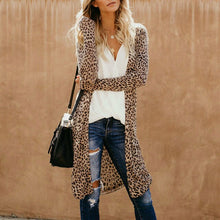 Load image into Gallery viewer, Chiffon Women Casual Long Sleeve Cardigan Leopard Tops Blouse Coat Leopard