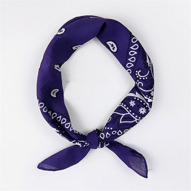 Printed Cotton Square Scarf Men Women Hip Hop Bandana Head Neck Wrist Wrap