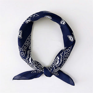 Printed Cotton Square Scarf Men Women Hip Hop Bandana Head Neck Wrist Wrap