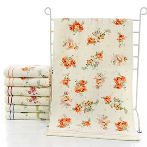 New Flower Printed Cotton Face Towel, Quality Pattern Bathroom Hand Towels, Beach Terry Towels, Petites Serviette