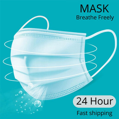 10~100pcs - 3 Layer Disposable Protective Mask Non-woven Anti-Dust Anti-Fog