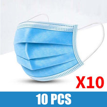 Load image into Gallery viewer, 10~100pcs - 3 Layer Disposable Protective Mask Non-woven Anti-Dust Anti-Fog