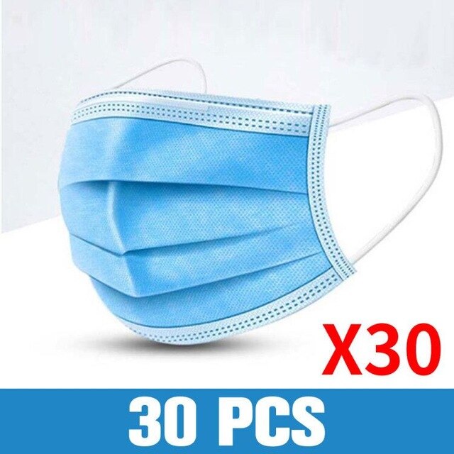 10~100pcs - 3 Layer Disposable Protective Mask Non-woven Anti-Dust Anti-Fog