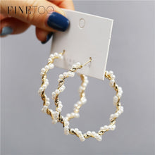 Load image into Gallery viewer, TRENDY Hoop Earrings Gold Pearl Metal Fashion for Women Party Jewelry