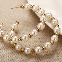 Load image into Gallery viewer, TRENDY Hoop Earrings Gold Pearl Metal Fashion for Women Party Jewelry