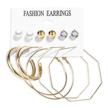 Load image into Gallery viewer, TRENDY Hoop Earrings Gold Pearl Metal Fashion for Women Party Jewelry