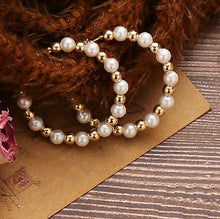 Load image into Gallery viewer, TRENDY Hoop Earrings Gold Pearl Metal Fashion for Women Party Jewelry
