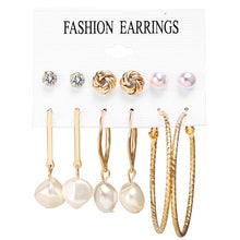 Load image into Gallery viewer, TRENDY Hoop Earrings Gold Pearl Metal Fashion for Women Party Jewelry