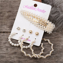 Load image into Gallery viewer, TRENDY Hoop Earrings Gold Pearl Metal Fashion for Women Party Jewelry
