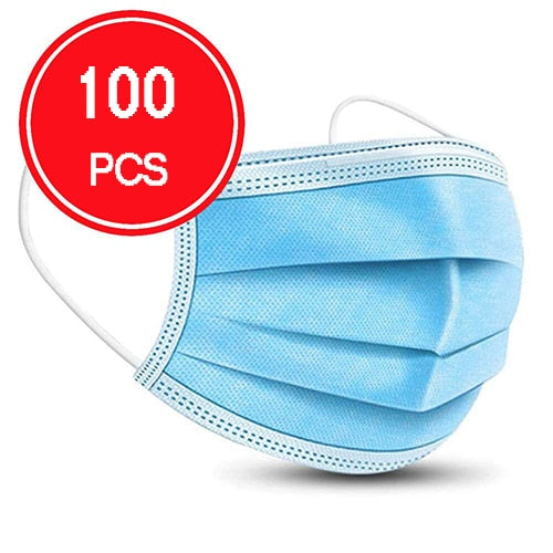 10/50/100pcs - 3 Layers Disposable Mask Anti Air Pollution Dust Protective Mouth Mask