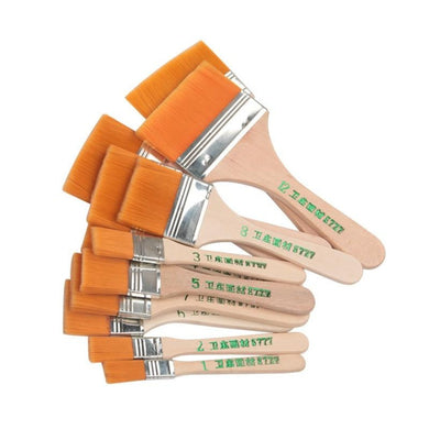 Nylon Paint Brush Different Size Wooden Handle Brushes for Acrylic Oil Painting Art Supplies