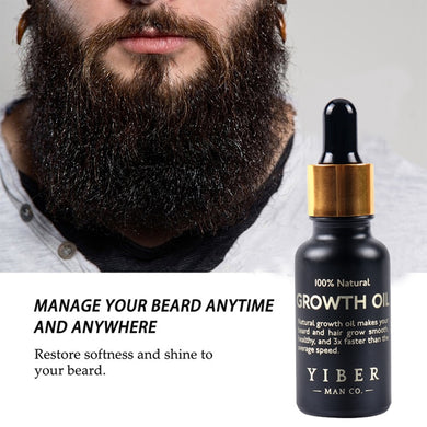 Men Beard Growth Oil Kit Nourishing Enhancer Wax Balm Moustache Oil Leave-In Conditioner