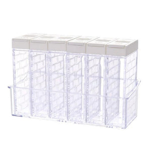 6pcs/set Acrylic Transparent Spice Jar Colorful Lid Seasoning Box Salt Condiment Storage Containers
