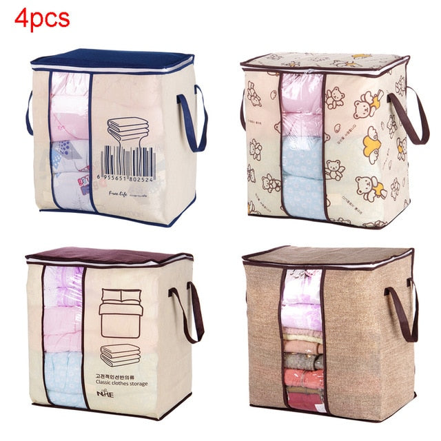 New Clothes Storage Bag Organizer 45.5*51*29cm Folding Closet Organizer For Pillow Quilt Blanket Bedding