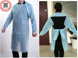 1pc 30g Disposable Sleeved Apron Protective Gown Waterproof Overall