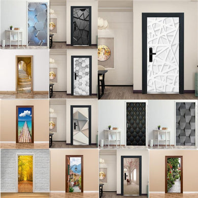 3D Door Sticker Decoration Wallpaper Modern Design Self-Adhesive Waterproof Decal