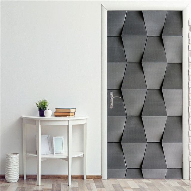 3D Door Sticker Decoration Wallpaper Modern Design Self-Adhesive Waterproof Decal