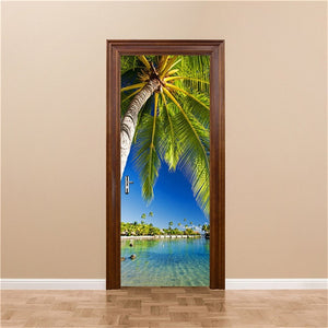 3D Door Sticker Decoration Wallpaper Modern Design Self-Adhesive Waterproof Decal