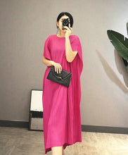 Load image into Gallery viewer, MIYAKE New 2020 Women Elegant Irregular Mid-Length Dress Butterfly Sleeve