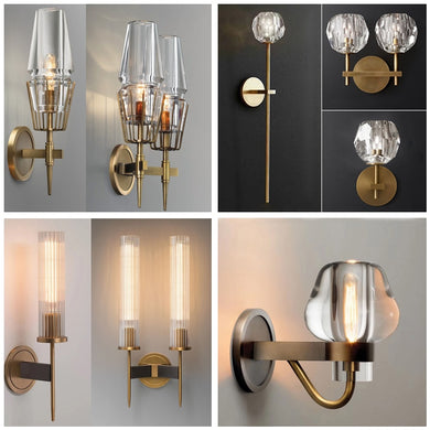 Crystal Lampshade Decoration Wall Lamp for Indoor Hallways Stairwell Restaurant Hotel