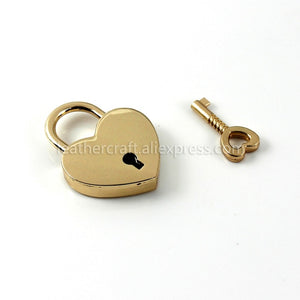 1 Pcs Heart Shape Vintage Metal Mini Padlock Bag Suitcase Luggage Box Key Lock With Key