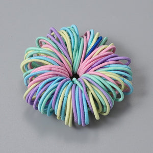 New 100pcs/lot Hair Accessories Girl Candy Color Elastic Rubber Band Hair band Child Baby Headband Scrunchie Hair Accessories