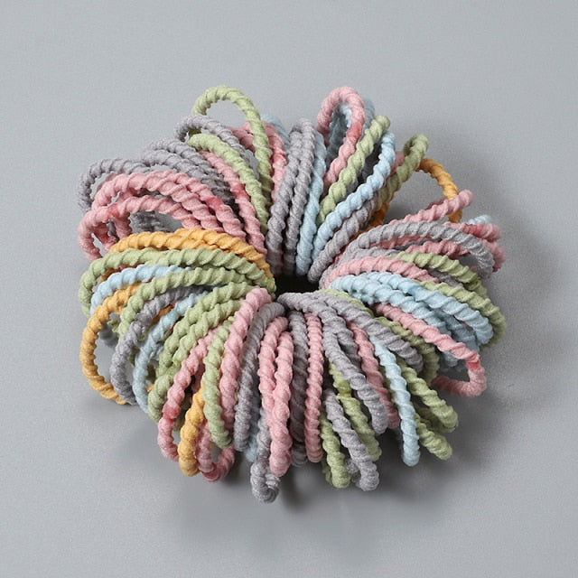 New 100pcs/lot Hair Accessories Girl Candy Color Elastic Rubber Band Hair band Child Baby Headband Scrunchie Hair Accessories