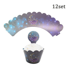 Load image into Gallery viewer, 1Set Eid Mubarak Balloons Paper Banner Gift Sticker Boxes Happy Ramadan Mubarak Decoration Muslim Hijab Festival Party Supplies