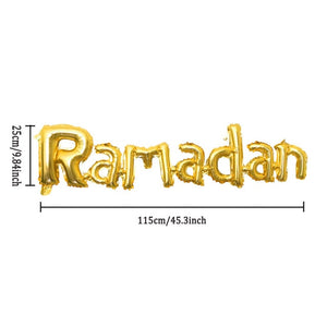 1Set Eid Mubarak Balloons Paper Banner Gift Sticker Boxes Happy Ramadan Mubarak Decoration Muslim Hijab Festival Party Supplies