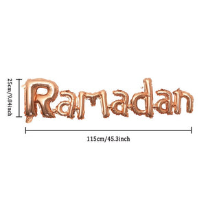 1Set Eid Mubarak Balloons Paper Banner Gift Sticker Boxes Happy Ramadan Mubarak Decoration Muslim Hijab Festival Party Supplies