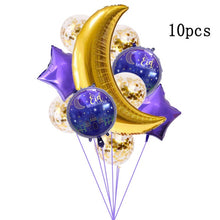 Load image into Gallery viewer, 1Set Eid Mubarak Balloons Paper Banner Gift Sticker Boxes Happy Ramadan Mubarak Decoration Muslim Hijab Festival Party Supplies