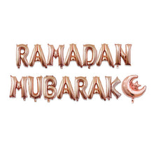 Load image into Gallery viewer, 1Set Eid Mubarak Balloons Paper Banner Gift Sticker Boxes Happy Ramadan Mubarak Decoration Muslim Hijab Festival Party Supplies