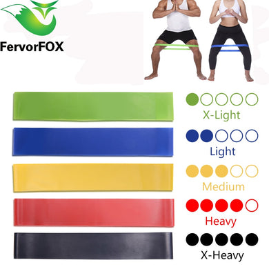 FervorFOX 5-Colors Yoga Pilates Sport Training Resistance Rubber Bands Fitness 0.35mm-1.1mm