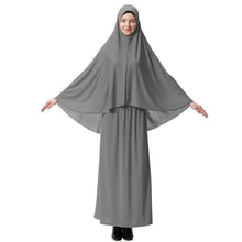 Load image into Gallery viewer, (FR-SYX) 2 Piece Muslim Women Islam Prayer Dress Long Scarf Hijab