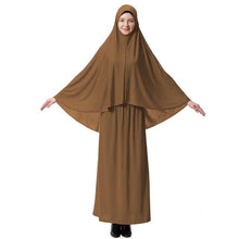 Load image into Gallery viewer, (FR-SYX) 2 Piece Muslim Women Islam Prayer Dress Long Scarf Hijab