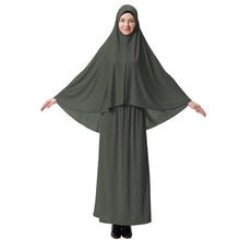 Load image into Gallery viewer, (FR-SYX) 2 Piece Muslim Women Islam Prayer Dress Long Scarf Hijab
