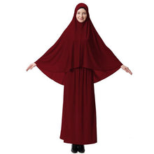 Load image into Gallery viewer, (FR-SYX) 2 Piece Muslim Women Islam Prayer Dress Long Scarf Hijab