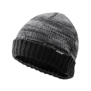 (FR) AONIJIE Winter Knitted Hats Snowboarding Cap Winter Windproof Thick Warm Running Outdoor Sports Ski Running Caps
